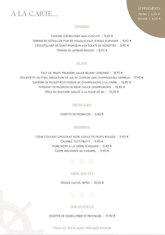 La Brise du port - Menu Image 1